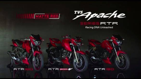Tvs Apache Rtr 160 And Rtr 180 Get Matte Red Colour Option Overdrive