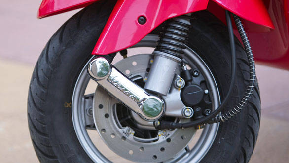 2013 Vespa VX with the new MRF tyres and front disc brake