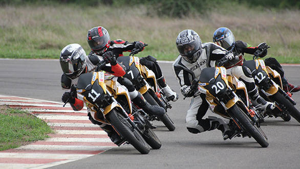 Action from the Honda one-make Championship-CB Twister Novice