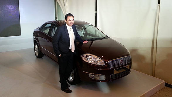 Nagesh Basavanahalli, President and Managing Nagesh Basavanahalli Director, FIAT Chrysler India Operations with the 2013 Linea T-jet