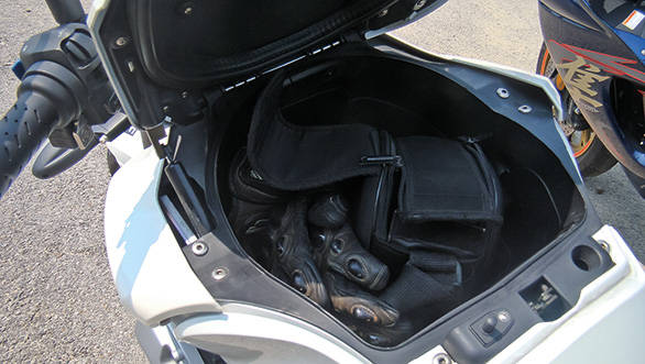 Open up the fuel tank and instead of fuel you will most likely find a full size helmet