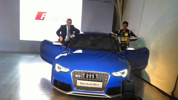 Audi India Managing Director Michael Perschke with racer Aditya Patel launched updated AudiRS5 on Tuesday 