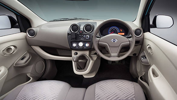 The Datsun's interiors look stylish for a low cost car