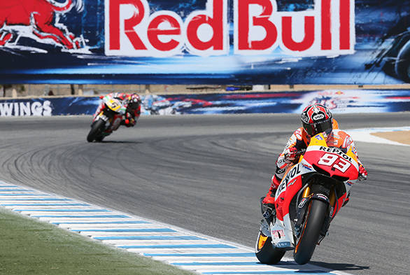 After getting past Rossi, Marc Marquez (No 83) managed to pass Bradl (No. 6) with relative ease