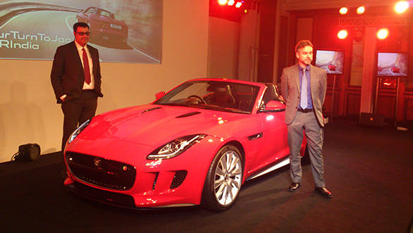 JLR officials with the stunning new Jag F-Type