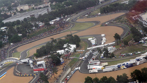 View from the top - that's Le Mans from a helicopter