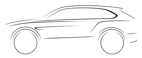 A sketch of its upcoming SUV released by Bentley 