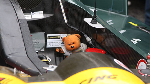 With Murphy the stuffed bear in the car, Chadhok's team has never failed to finish