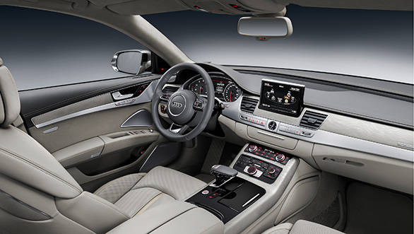 Audi-A8L-2  The lavish, hand built interiors now offer even more bespoke options with new leathers, woods and plastics