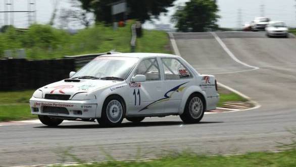 Here's N Leelakrishnan on his way to victory in the ITC races