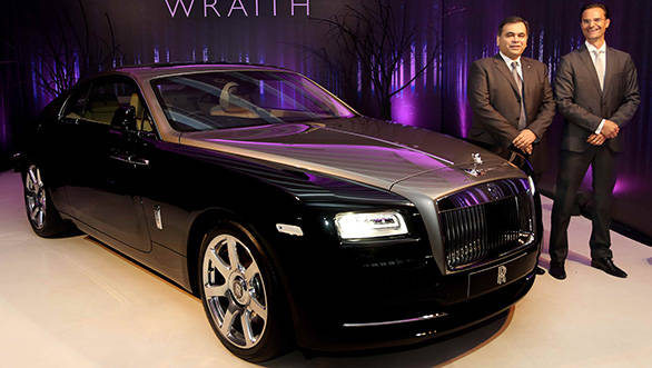 Rolls Royce officials with the Wraith in Delhi