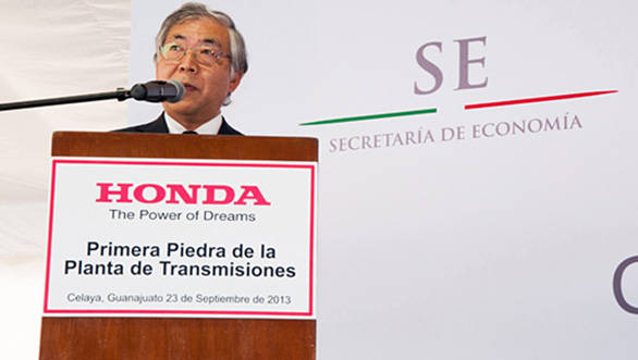 Tetsuo Iwamura COO of Honda North American Regional Operations addressing the audience at the inauguration of the new plant