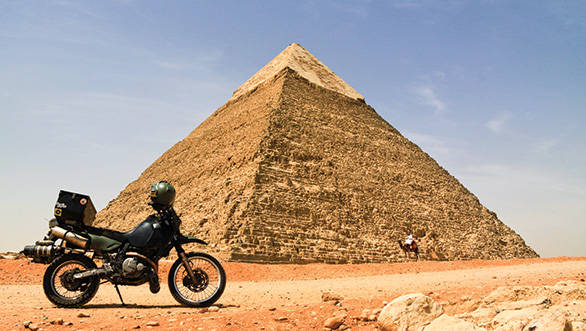 Egypt in a nutshell  the Great Pyramid and a man on a camel