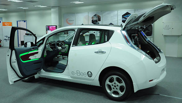 The e-Bee Concept uses the Nissan Leaf as a donor car