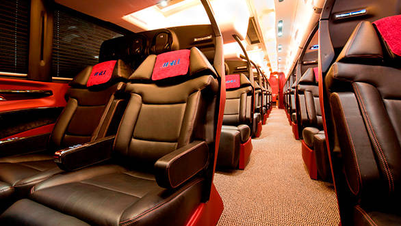 The '7 star' luxury passenger bus has been designed by Dilip Chhabria, founder of DC Design