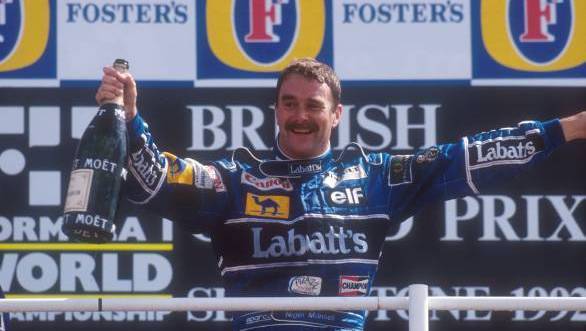 Wonder if Mansell was all smiles when Nelson Piquet called him an uneducated blockhead