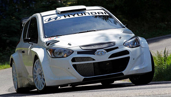 The Hyundai i20 WRC car testing