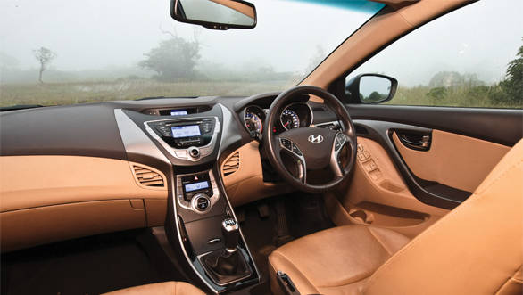 The Elantra's cabin is modern and is a nice place to be in