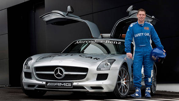Bernd Maylander with the Mercedes SLS AMG F1 Safety Car