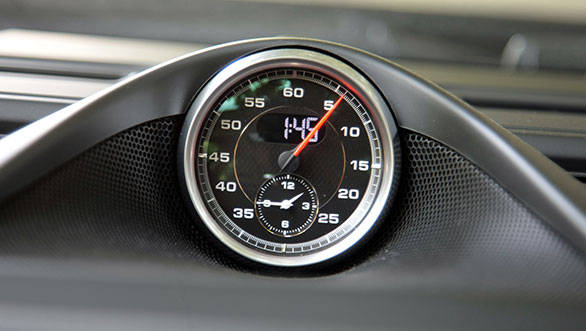 Optional Sports-Chrono dial reminds you that you are in a proper Porsche