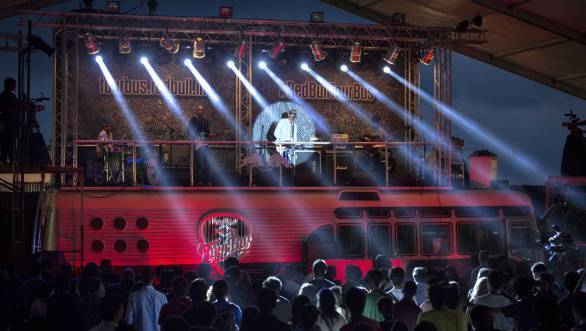 The Supersonics performs at The Red Bull Tour Bus India Launch 2013 at the Wilson Gymkhana ground in Mumbai, India on October 5th, 2013