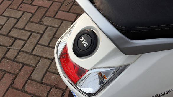 The Jupiter has a fuel filler cap that's located on the tail which negates the need to get off the scooter and open the seat to fill up