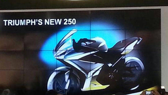 This sketch of the upcoming Triumph 250 was shown at EICMA 2013