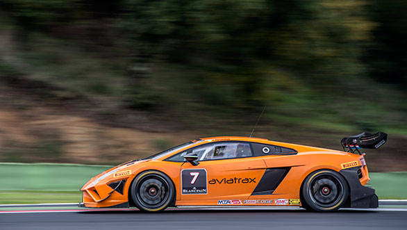 The gorgeous, wedge shaped Gallardo with those massive wings and diffusers is one of the nicest looking road car based racers today
