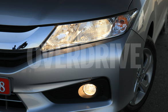 The head lamp features seperate sections for the low beam and high beam