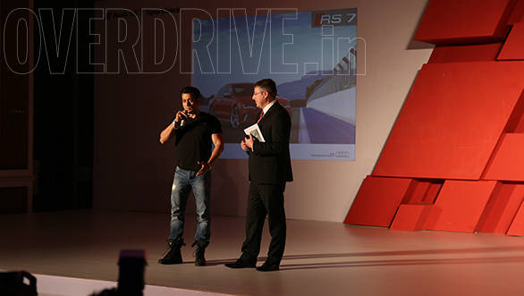Joe King, head of Audi India with Salman Khan