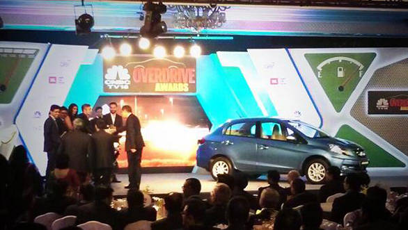 Honda Amaze at the OVERDRIVE awards 2014