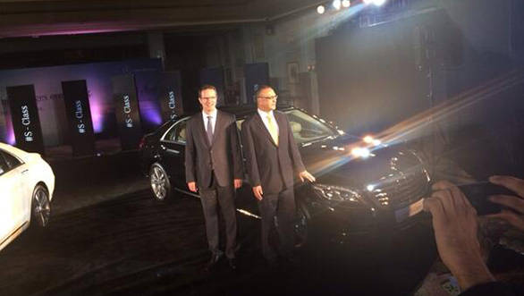 Mercedes officials with the new S-Class
