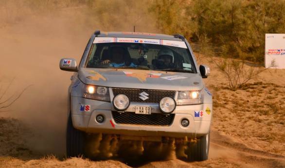 Satish Gopalakrishnan and Savera D'Souza piloted their Maruti Suzuki Grand Vitara to victory in the Ndure class of the 2014 Desert Storm