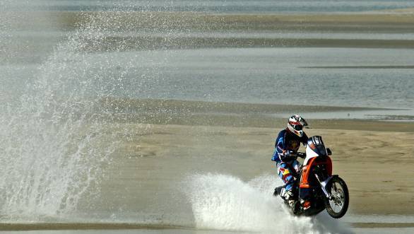 Santosh finished the Sealine Cross Country Rally in eighth place in the motorcycle class