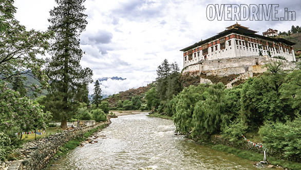 The Rinpung Dzong is a large fortress monastery that towers over the city of Paro