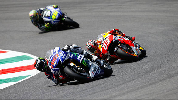 Lorenzo pushed Marquez hard for the win while Rossi had the best seat in the house at Mugello