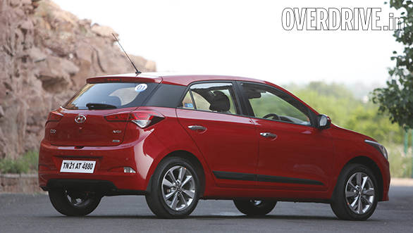 The wheel wells look a bit empty with the 16-inch rims and tyres that the India-spec i20 comes with