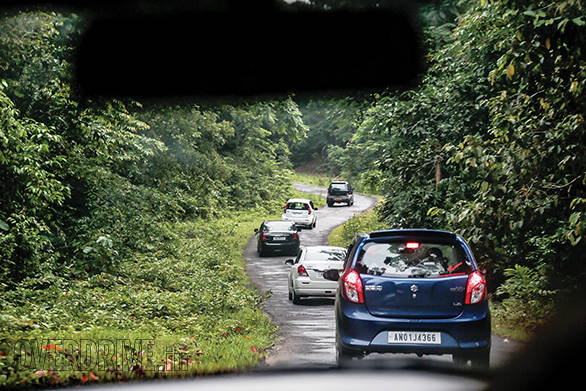 Following a convoy of cars under strict monitoring through the protected tribal area