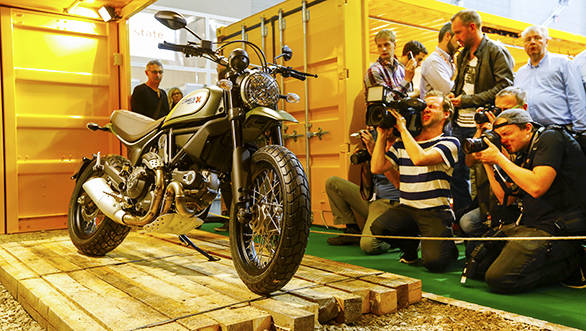 DUCATI Pressekonferenz zur INTERMOT 2014 mit der Produktneuheit DUCATI Scrambler.