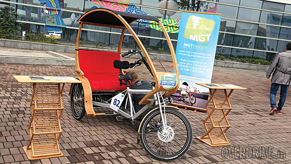 The bamboo tricycle made quite a few heads turn