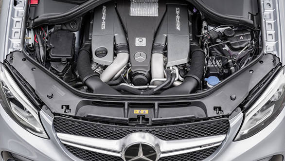 The 5.5-litre V8 engine that does duty in the AMG versions of the GL and ML also powers the GLE63 AMG