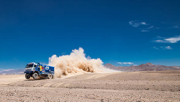 Airat Mardeev is second in the standings, with Kamaz team-mate Andrey Karginov third in the truck class.