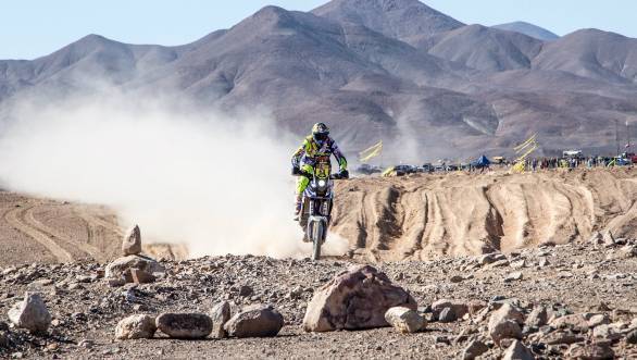 Duclos has powered his way to ninth overall in the motorcycle class of the 2015 Dakar astride a Sherco TVS RTR 450