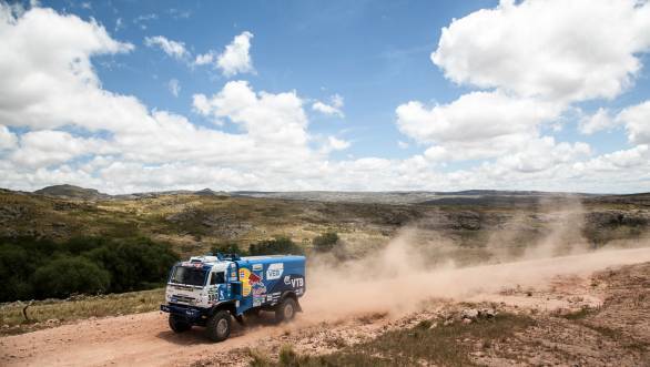 Second in the stage and third overall for Kamaz's Andrey Karginov so far at the 2015 Dakar Rally
