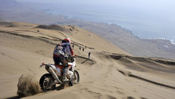 CS Santosh is currently ranked 42nd overall in the motorcycle category of the 2015 Dakar Rally