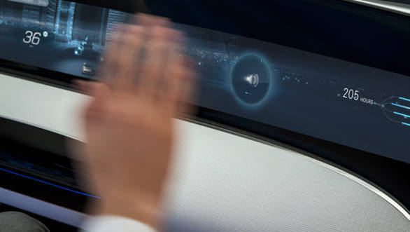 Hand and eye gestures control the infotainment systems in the F 015