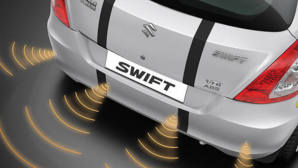 The rear parking sensors with display on the touchscreen Sony music system will be a boon while parking the Swift