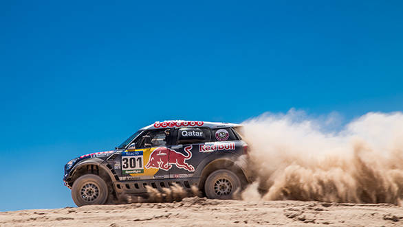Nasser Al-Attiyah heads the car category of the event in his Mini, trying hard to hunt down his second Dakar victory. The Qatar Rally Team driver has taken three wins of six stages.
