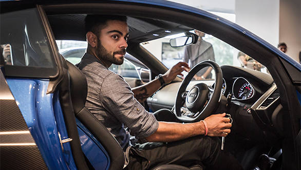 Joe King, Head Audi India delivers the limited edition Audi R8 LMX to Ace Cricketer virat Kohli 4