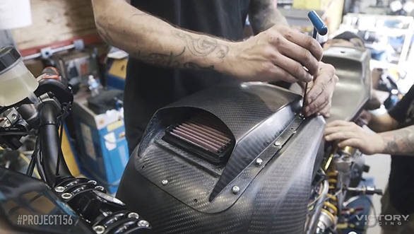Hand-built faux fuel tank looks like its actually the air box